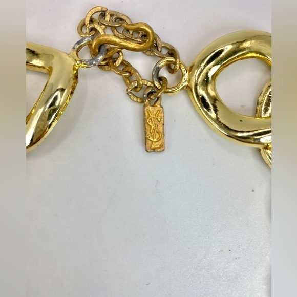 Vintage YSL Yves Saint Laurent Signed Runway Chunky Gold Plated Link Chain - Picture 7 of 11